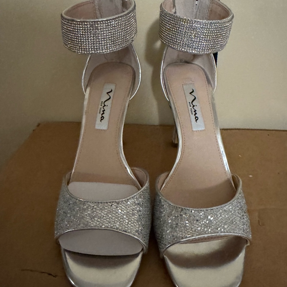 Nina Sparkling Silver Women's Heels